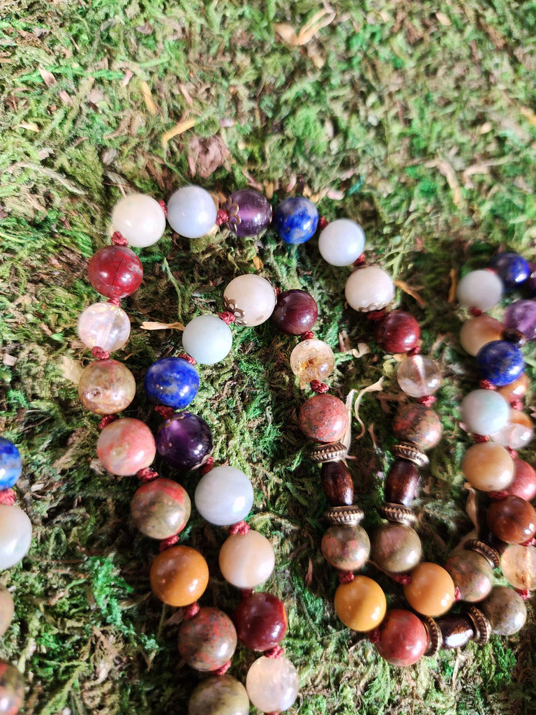 Mala Scorpio Zodiac Sign Mala Beads Unakite, Citrine, Mookaite, Amazonite, Lapis, and Amethyst Natural Gemstone 8mm bead Mala / Prayer Beads / Necklace
