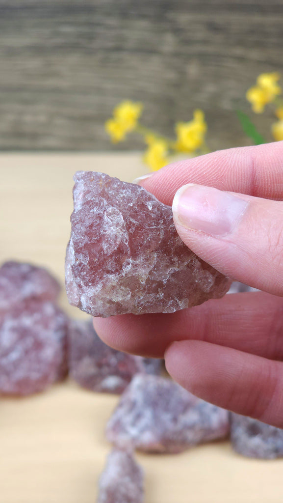 Crystals, Stones, & Gems Strawberry Quartz | Pink Quartz | Red Quartz Raw Chunks