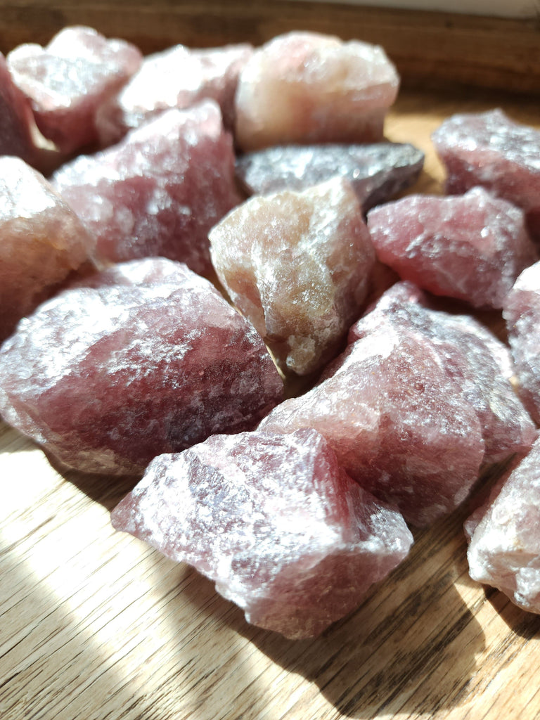 Crystals, Stones, & Gems Strawberry Quartz Raw Chunks