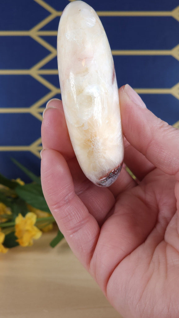 Stunning Ethereal Stilbite x Apophyllite Crystal Palm for Energy Clearing