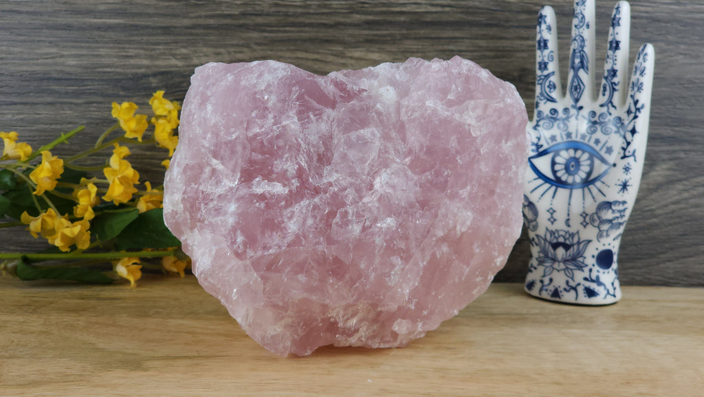 Crystals, Stones, & Gems Stunning Gemmy Extra Large Rose Quartz Crystal for Love Harmony and Healing