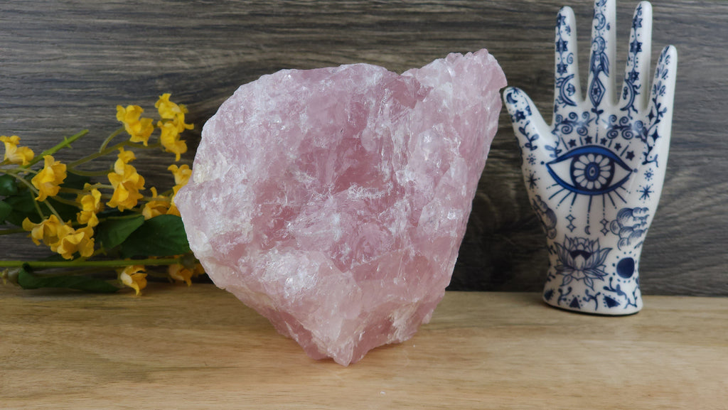 Crystals, Stones, & Gems Stunning Gemmy Extra Large Rose Quartz Crystal for Love Harmony and Healing