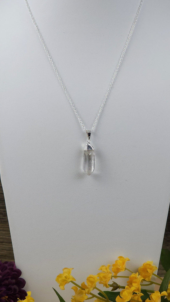 Stunning High Quality Clear Quartz Necklace | Rough Quartz Crystal Pendant | 925 Sterling Silver Plated Quartz Crystal Necklace