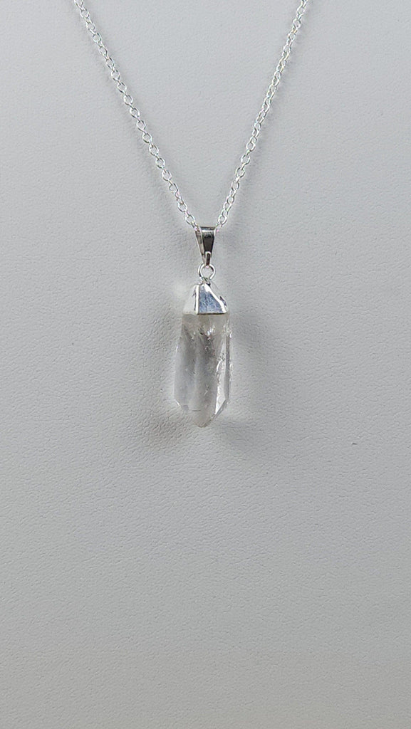 Stunning High Quality Clear Quartz Necklace | Rough Quartz Crystal Pendant | 925 Sterling Silver Plated Quartz Crystal Necklace