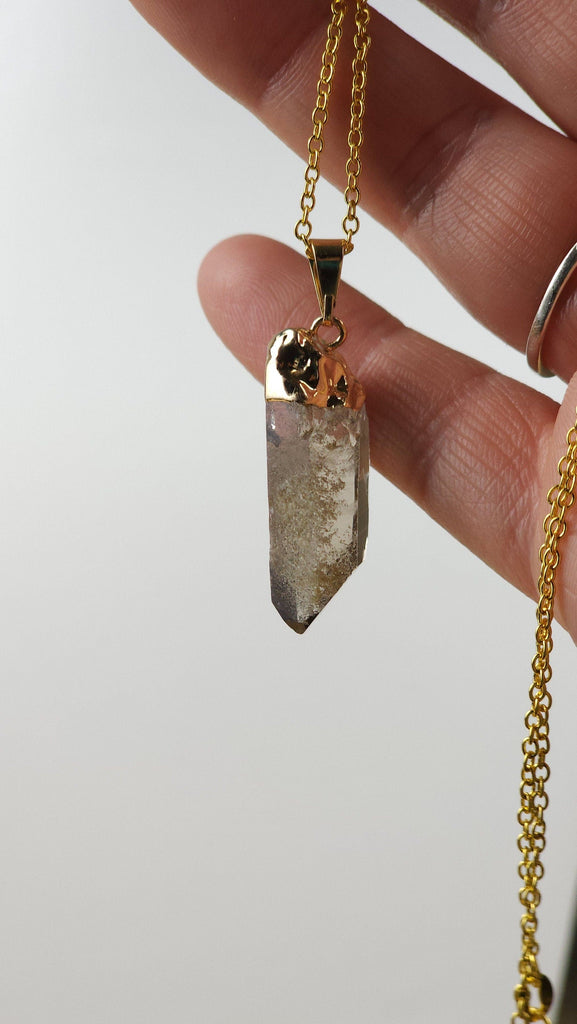 Stunning High Quality Smoky Quartz Necklace | Rough Quartz Crystal Pendant | Gold Plated Smoky Quartz Crystal Necklace