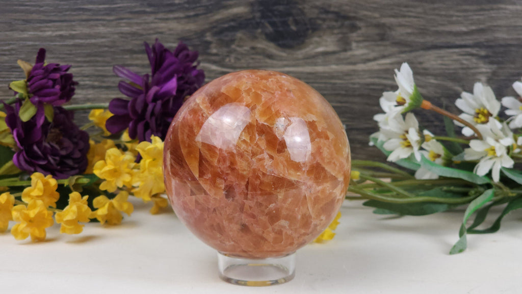 Stunning Peach and Orange Calcite Sphere