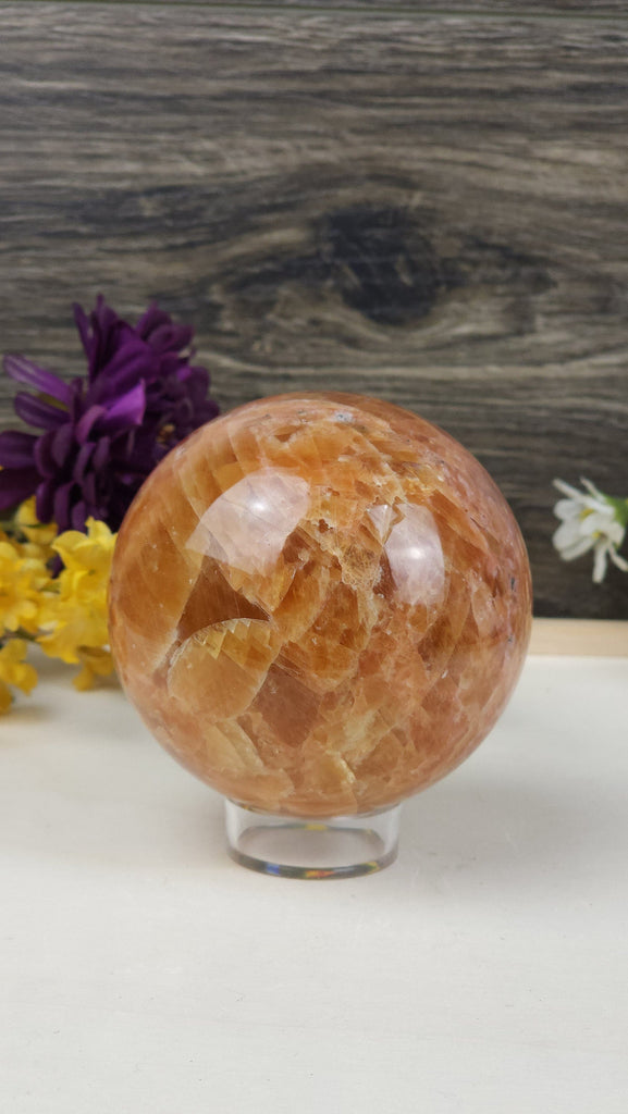 Stunning Peach and Orange Calcite Sphere