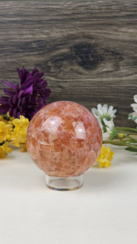 Stunning Peach and Orange Calcite Sphere - Medium