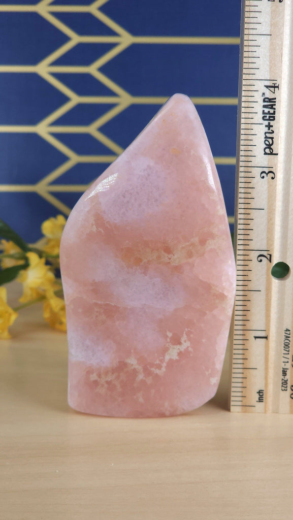 Stunning Rare Pink Aragonite Crystal Polished Freeform  | High Quality Heart Chakra Stone