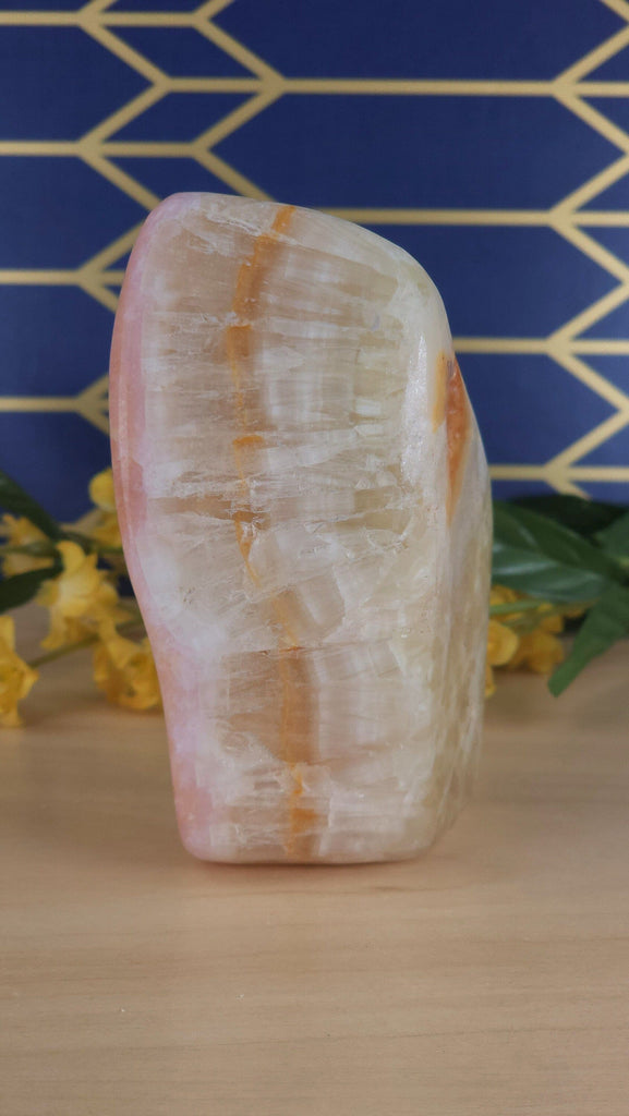 Stunning Rare Pink Aragonite Crystal Polished Freeform  | High Quality Heart Chakra Stone