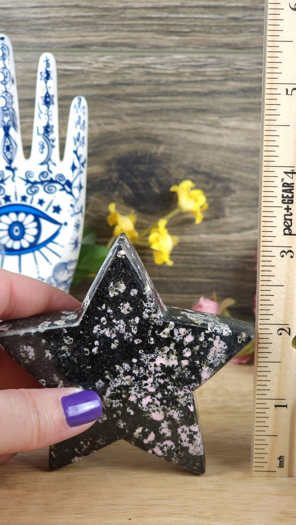 Stunning Snowflake Obsidian Crystal Carved Star 2