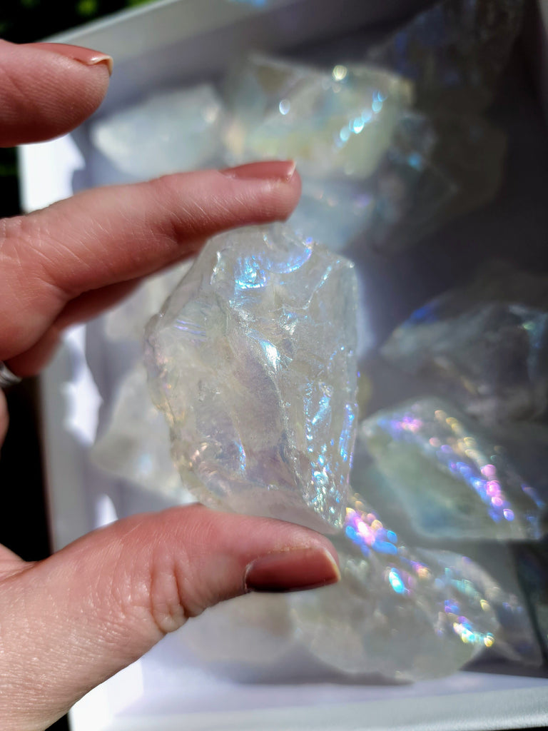 Crystals, Stones, & Gems Angel Aura Quartz Raw Crystal Stones