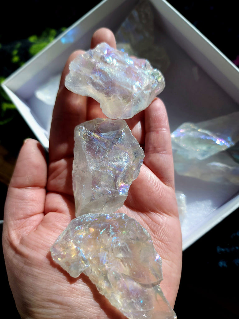 Crystals, Stones, & Gems Angel Aura Quartz Raw Crystal Stones