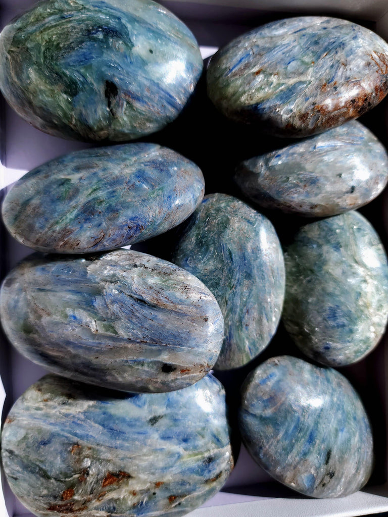 Crystals, Stones, & Gems Blue Kyanite Palm Stones, Large