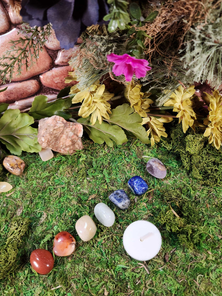 Crystals, Stones, & Gems Chakra Tumbled Stone Set - In Velvet Bag