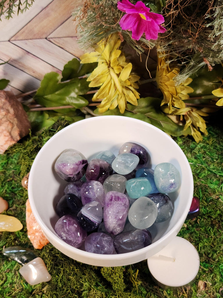 Crystals, Stones, & Gems Fluorite Blue & Purple Tumbled