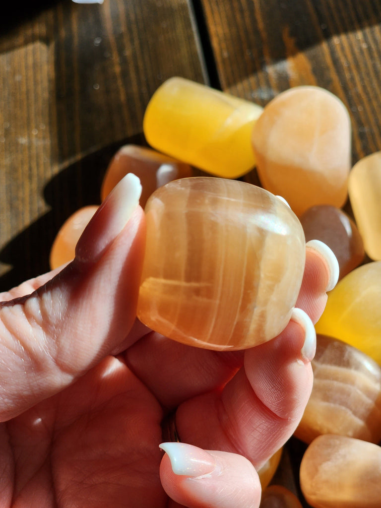 Crystals, Stones, & Gems Honey Calcite Tumbles
