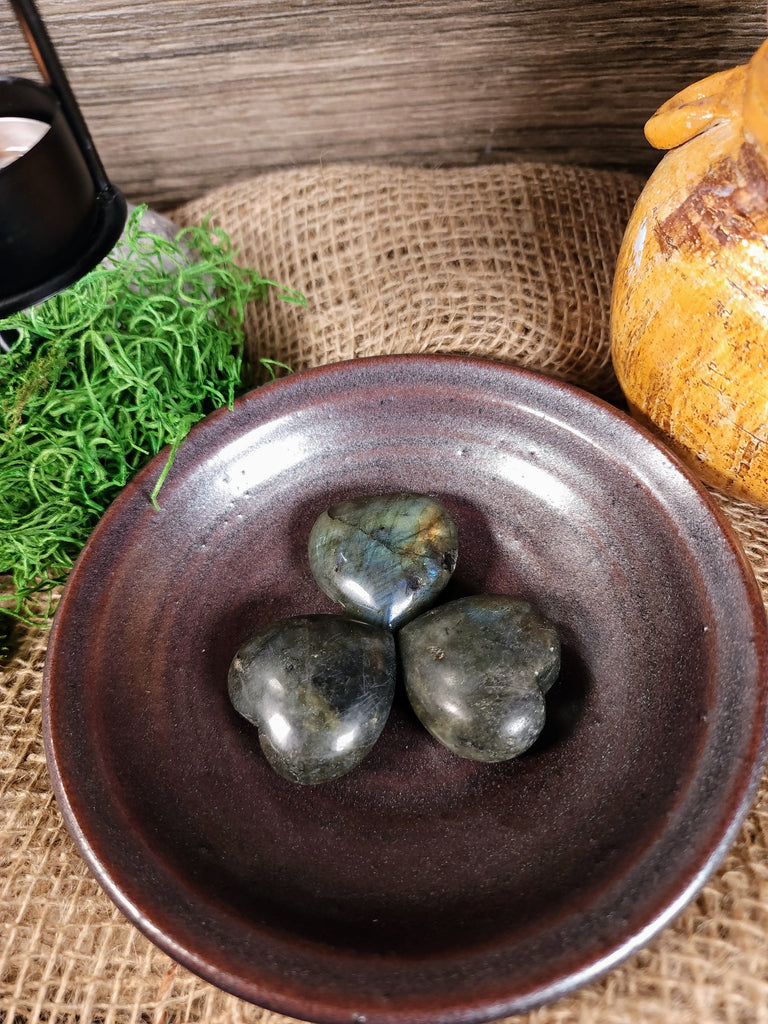 Crystals, Stones, & Gems Labradorite Puffed Gemstone Heart