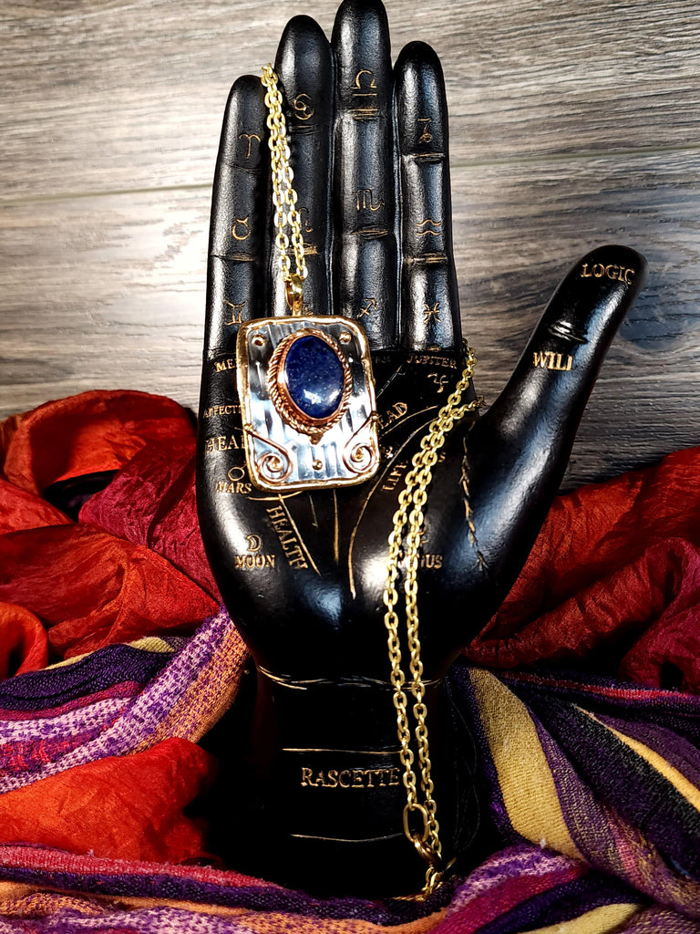 Jewelry Lapis Lazuli Mixed Metal Pendant