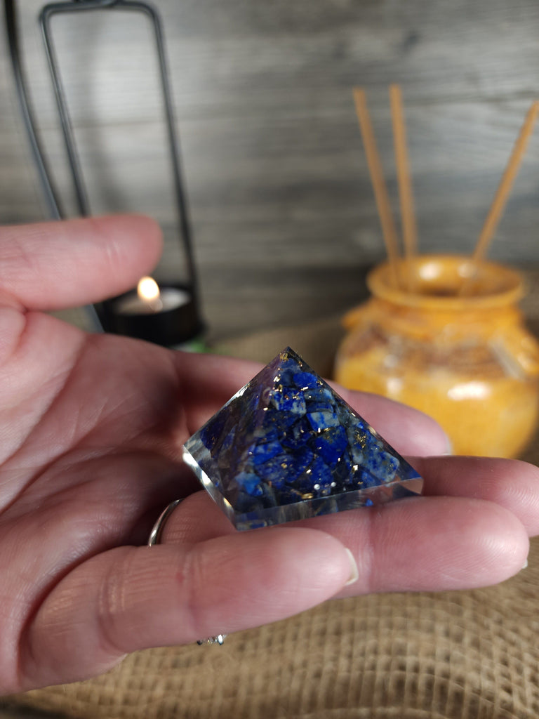 Crystals, Stones, & Gems Lapis Orgone Resin Pyramid - Third Eye Chakra