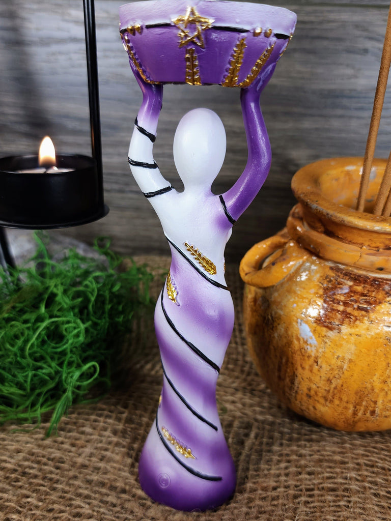 Candles Moon Goddess Polyresin Candle Holder