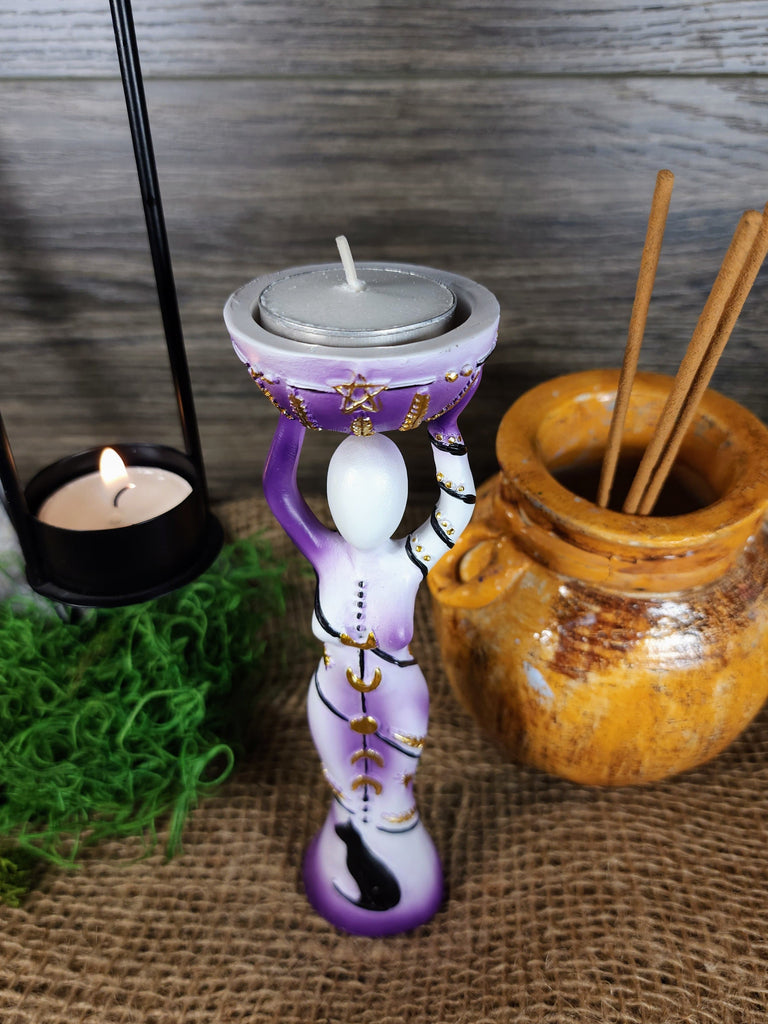 Candles Moon Goddess Polyresin Candle Holder