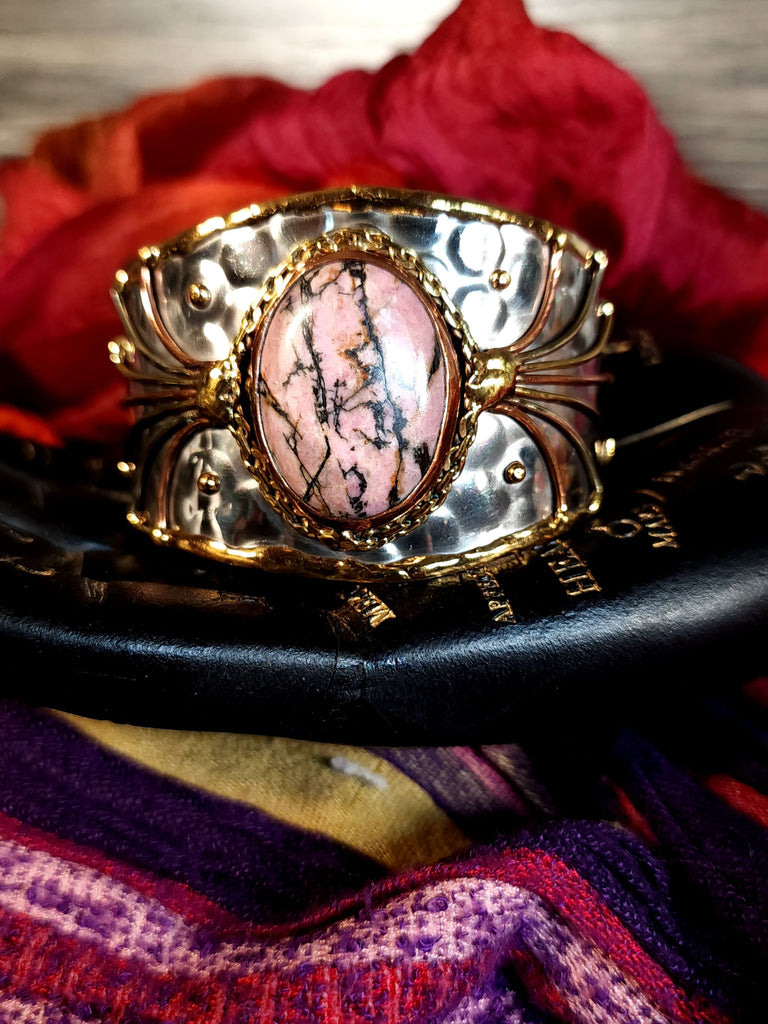 Jewelry Rhodonite Mixed Metal Cuff Bracelet