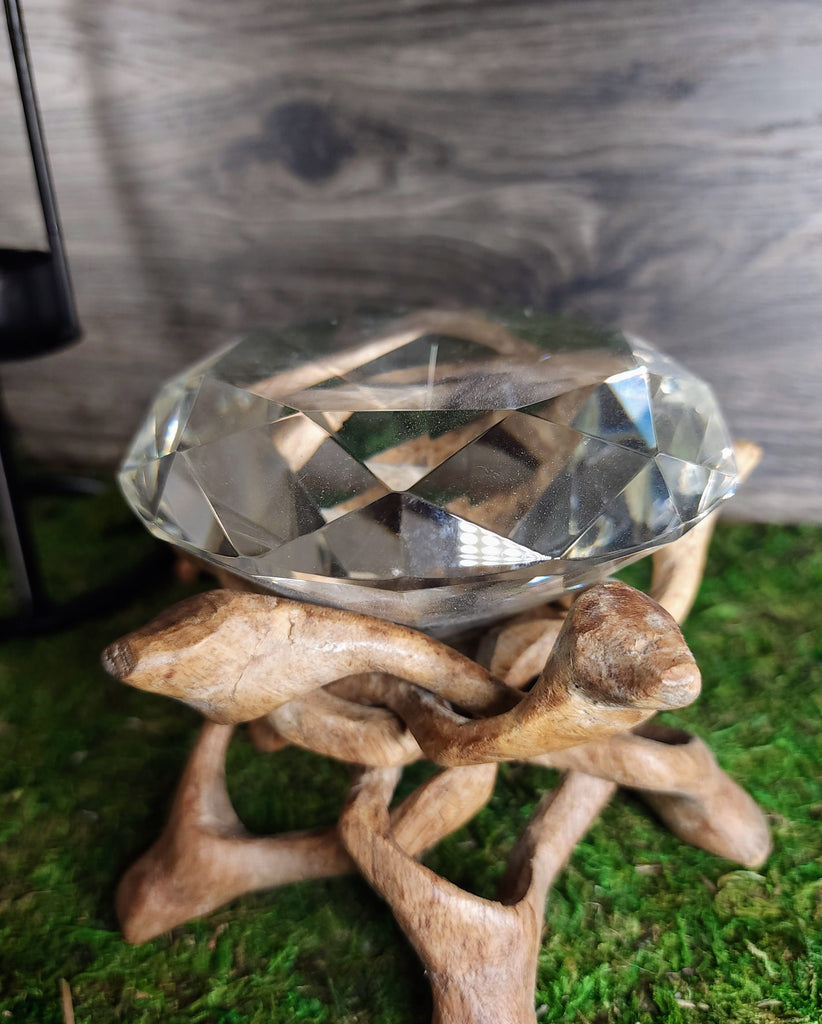 Crystal Stand Wooden Branch Tripod Stand
